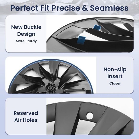 Wheel Covers 20" Juniper Helix 2.0 2025 2026 Matte Compatible with Tesla Model Y - Picture 4 of 7